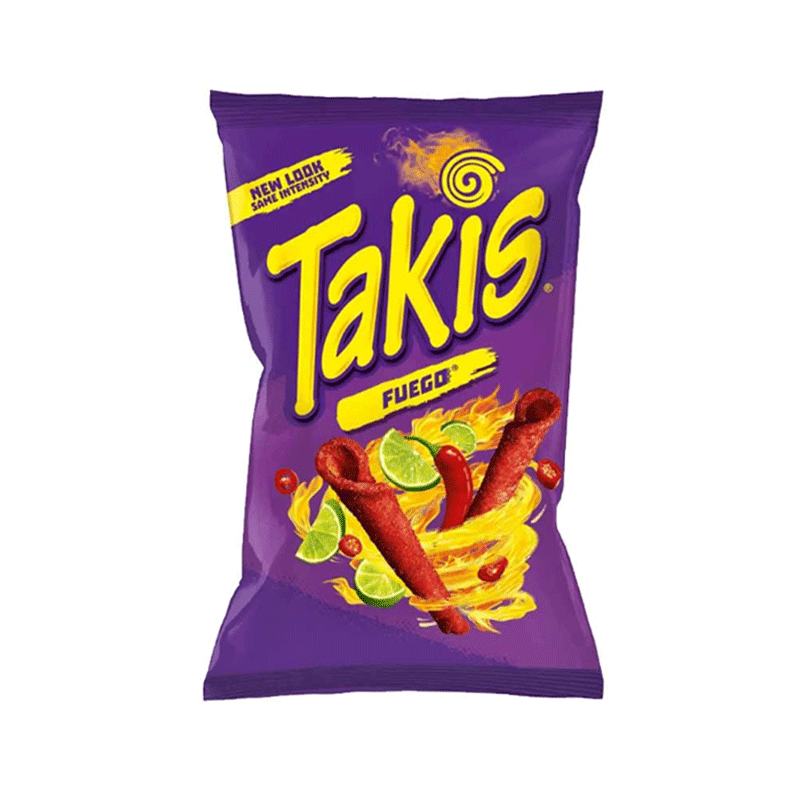 TAKIS FUEGO TORTILLA CHIPS HOT CHILLI &LIME 56GM