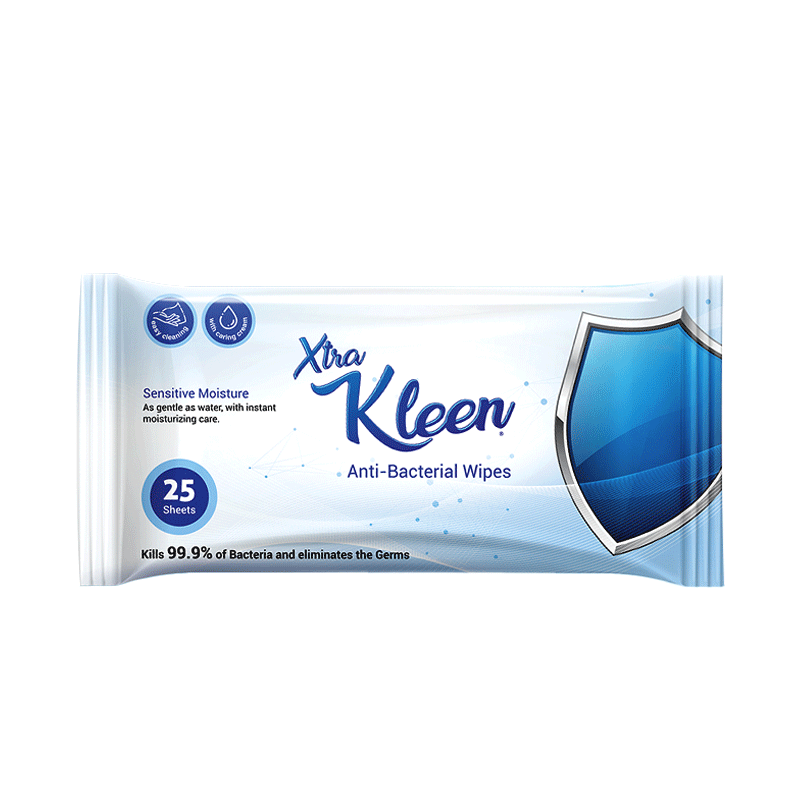 SATEENSOFT XTRA KLEEN ANTI BACTERIAL WIPES 25S