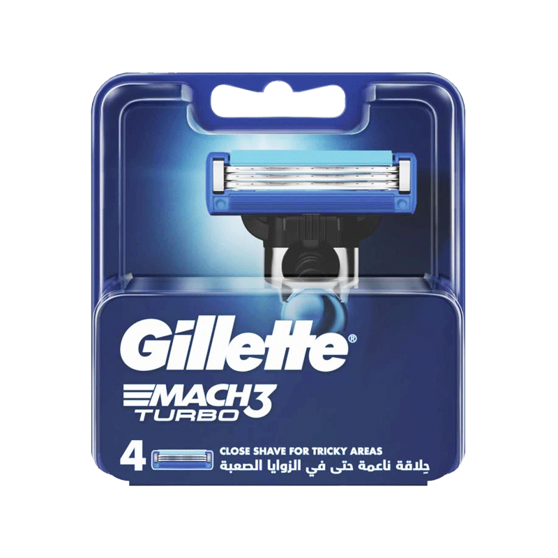 GILLETTE MACH 3 TURBO CARTRIDGES 4'S 1PCS