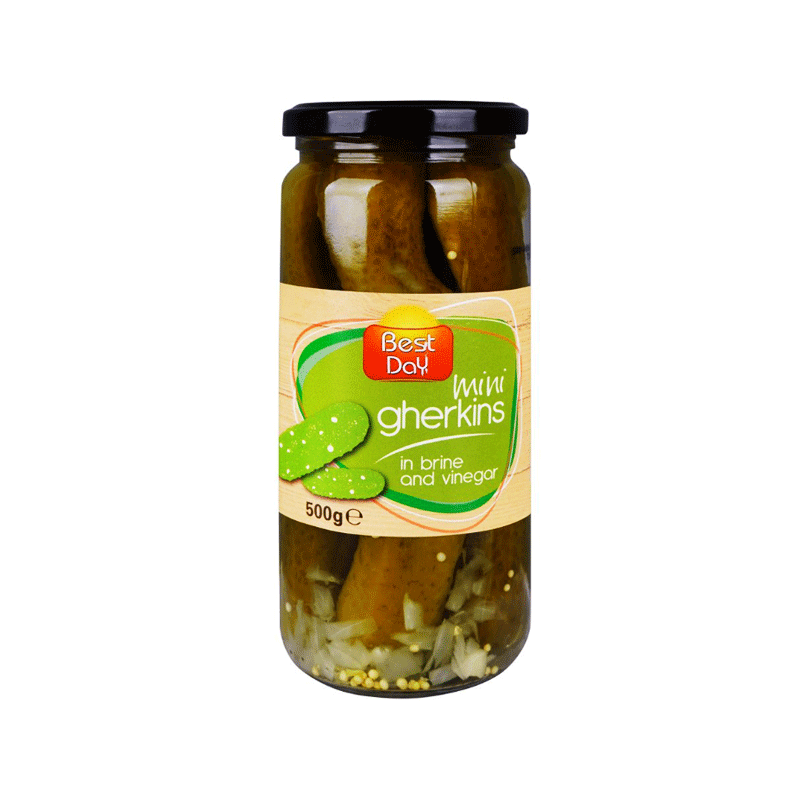 BEST DAY MINI GHERKINS 500GM