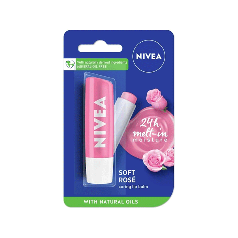 NIVEA LIP BALM SOFT ROSE 4.8GM