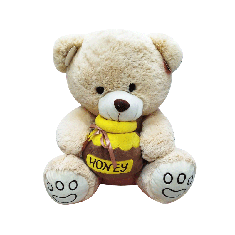 STUFF TOY BEAR WITH HONEY POT 40CM