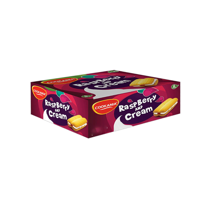 COOKANIA RASPBERRY & CREAM BISCUIT 6'S HALF ROLL