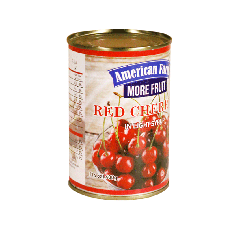 AMERICAN FARM MORE FRUIT RED CHERRIES SYRUP 400GM