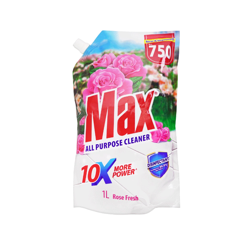MAX ALL PURPOSE CLEANER ROSE FRESH 1LTR POUCH