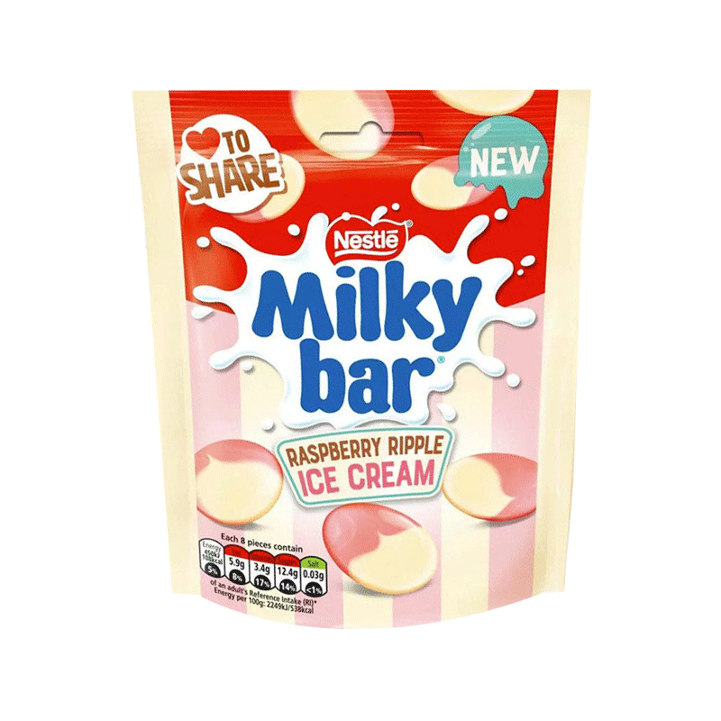 NESTLE MILK BAR RASPBERRY RIPPLE ICE CREAM POUCH 86GM