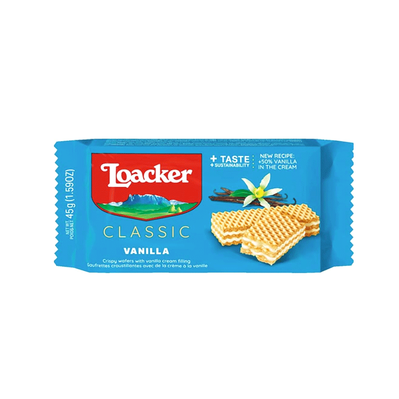 LOACKER WAFERS VANILLA 45GM