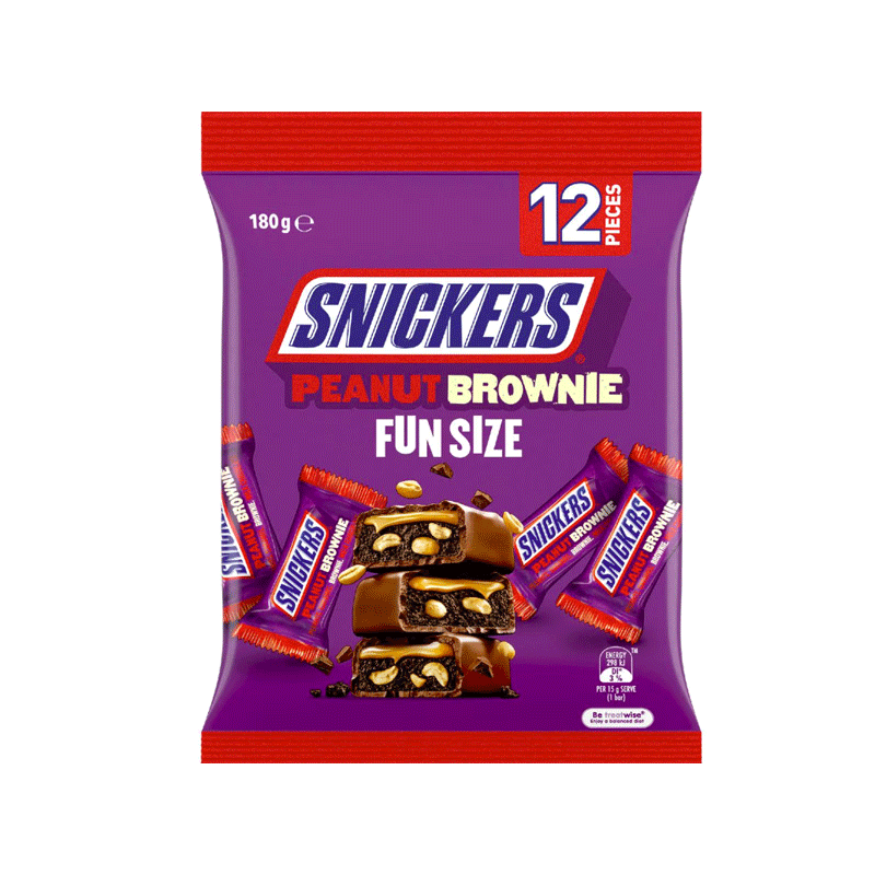 SNICKERS PEANUT BROWNIE FUN SIZE 180GM