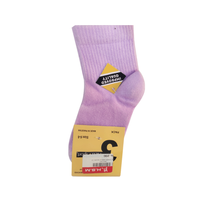 SIK.G KIDS ANKLE SOCKS 3PCS PURPLE