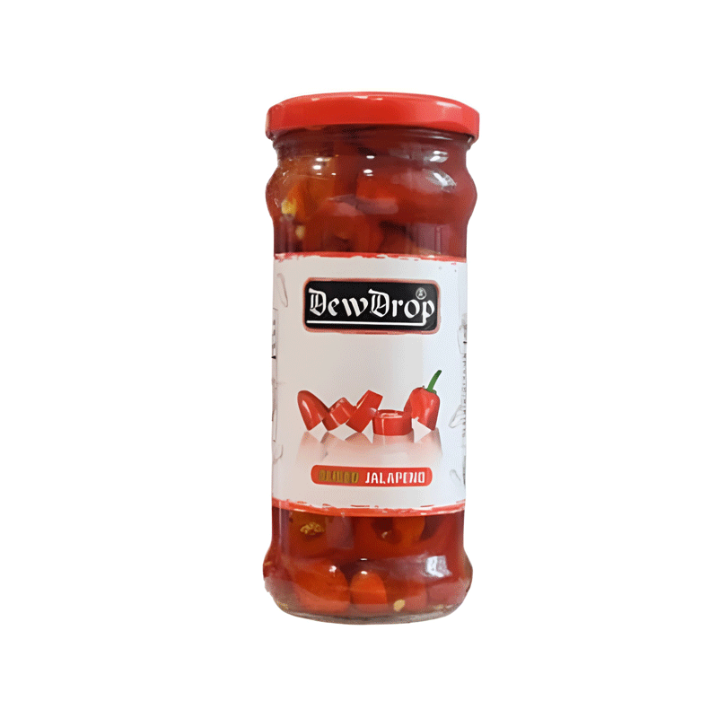 DEW DROP SLICED RED JALAPENO 370GM