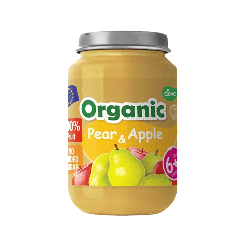 DEVA BABY FOOD ORGANIC PEAR APPLE 190GM