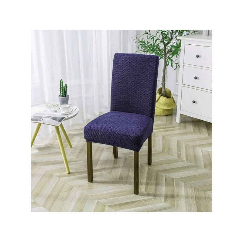 K-LINEN JACQUARD CHAIR COVER STRIPE BLUE