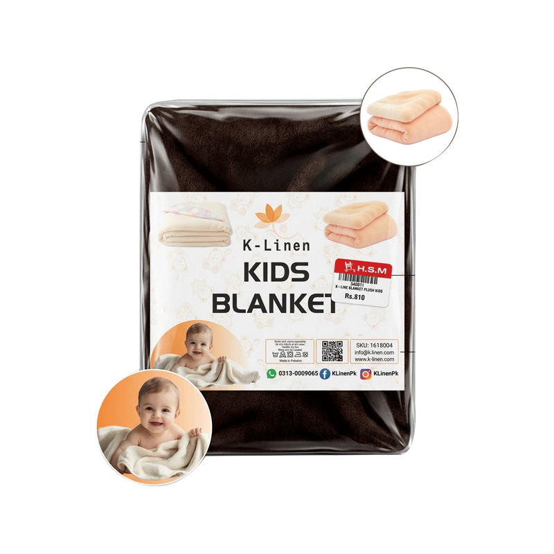 K-LINEN BLANKET PLUSH KIDS BROWN