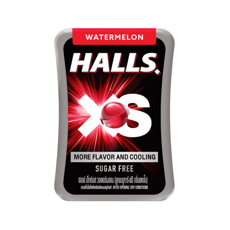 HALLS WATERMELON SUGAR FREE CANDY 12GM