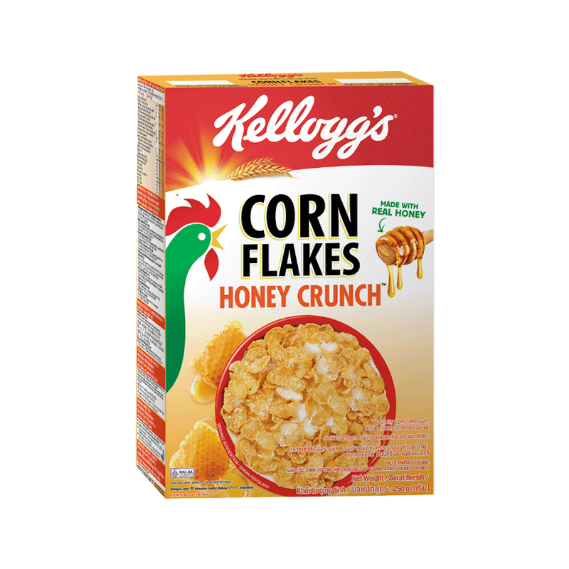 KELLOGGS CORN FLAKES HONEY CRUNCH 250GM IMP