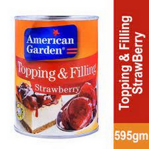 AMERICAN GREEN FILLING&TOPPING STRAWBERRY 595GM TIN